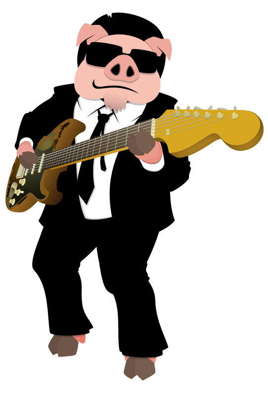 Elmore "Whole Hog" Hawkins, a commissioned food truck mascot. Vector art done entirely in Affinity Designer.
