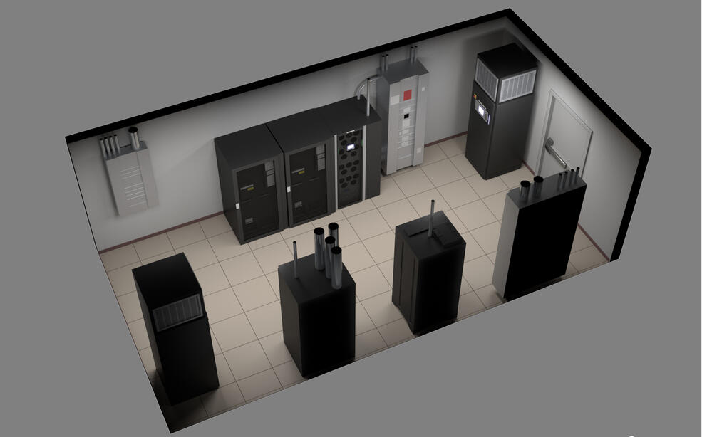 Commissioned server room graphic. Modeled, textured, and rendered in Modo.