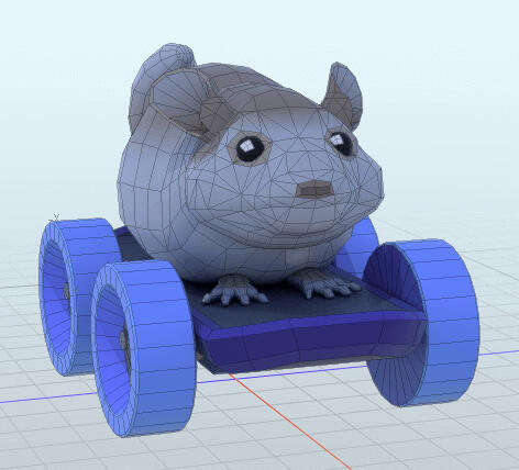 Racing Rodent, low poly, for a mobile game prototype. Modeled and textured in Modo.