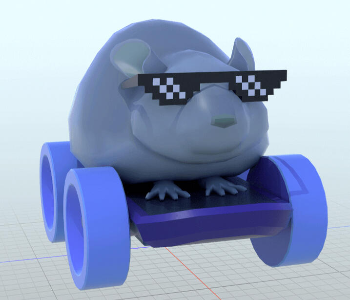 Racing Rodent, low poly, for a mobile game prototype. Modeled and textured in Modo.
