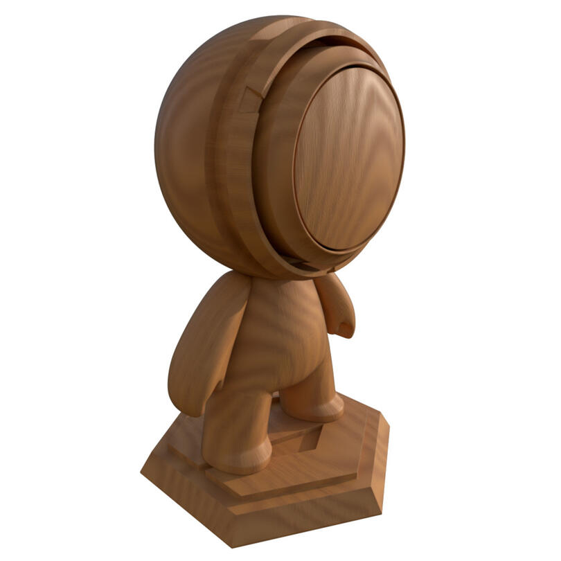 A light, satin-finished wood grain material. Mesh from Substance Share. Rendered in IRay.