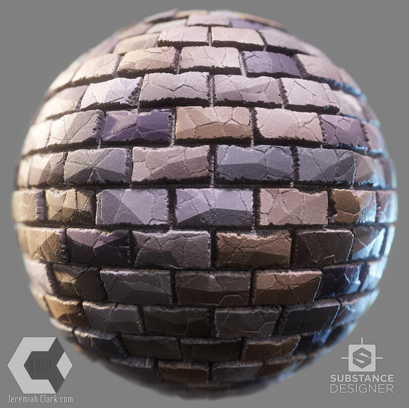 Fully procedural, stylized stone wall substance. Default options setup. Rendered using Marmoset Toolbag 3