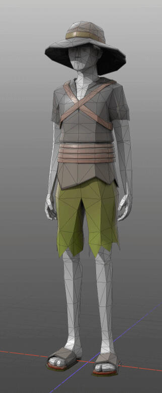 Sun hat and pack upgrades. Modeled, textured, UVed, and rendered in Modo.